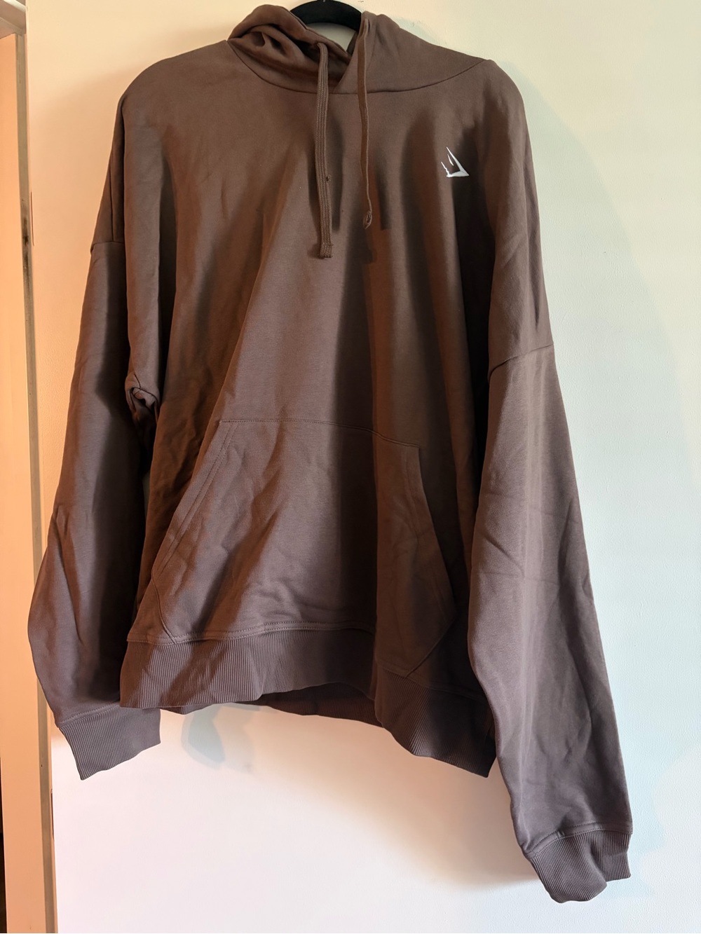 NWT - NW - Gymshark Brown Crest Oversized Pullover Hoodie with Small White Logo